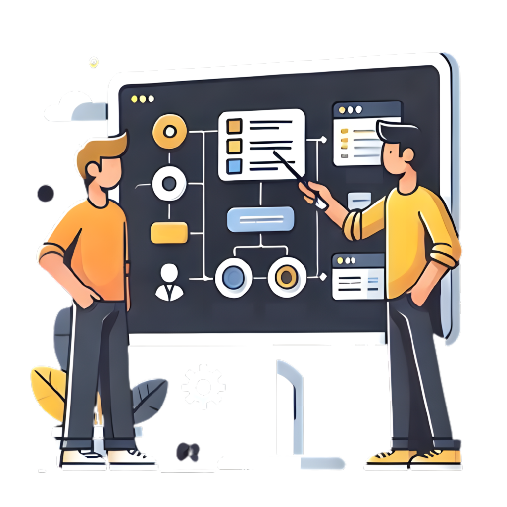 a man explaining to another guy how vultosys works and helps you.